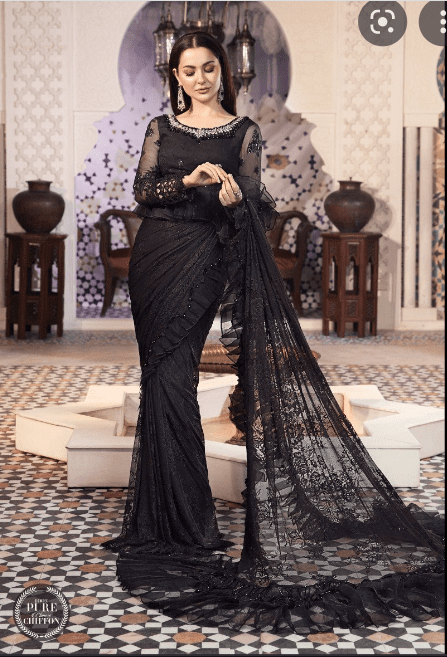 MARIA B STICHED EMBROIDERED SAREE LATEST COLLECTION 2022