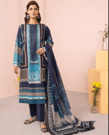 2 Pcs Printed Lawn Suit Latest Summer Collection 2022 (419)