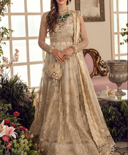 Party Wear Stiched Embroidered Organza Suit Collection