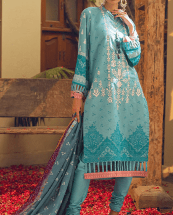 3 pcs lawn embroidered stiched suit latest collection 6