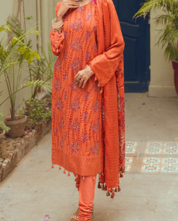 3 pcs lawn embroidered stiched suit latest collection 7