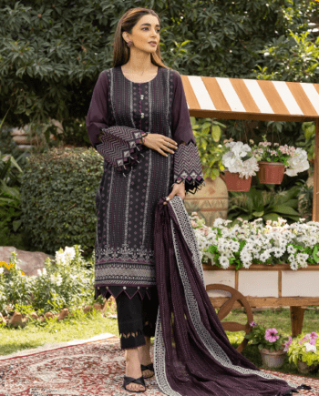 Pakistani Lawn Stitched Embroidered Dress