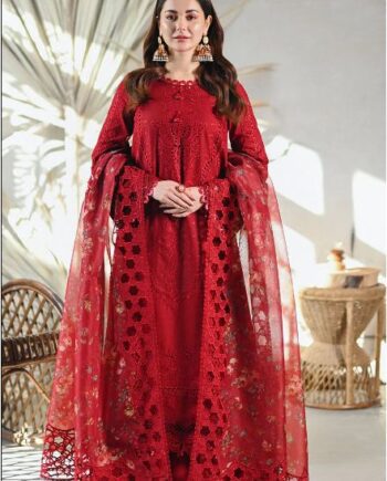 Luxruy Lawn Red Embroidery Collection 2023