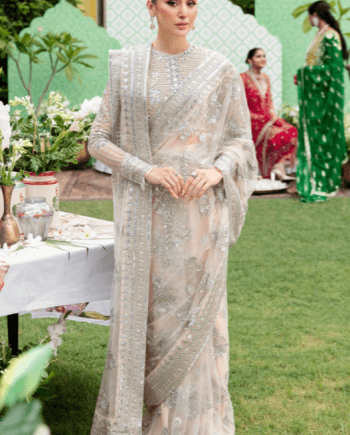 Net B-40 Premium Embroidery Dastaan Stitched Bridal Saree