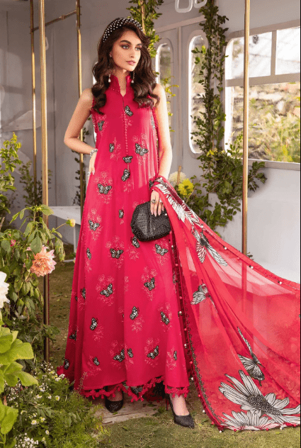 Maria B PINK LAWN STITCHED DRESS LATEST COLLECTION 2023