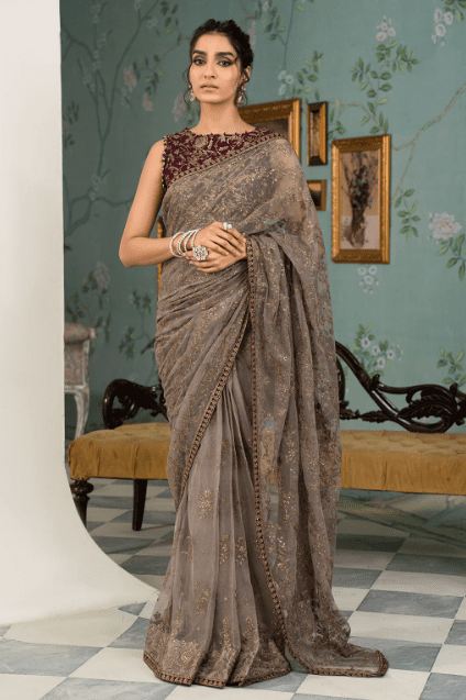 Net Sequins 01 Embroidered Saree Latest Collection 2023