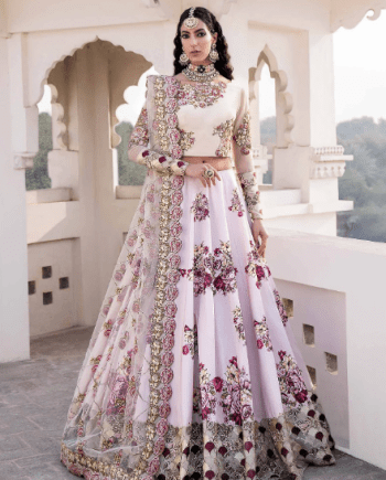 White Floral Lehenga Choli FOR WEEDING