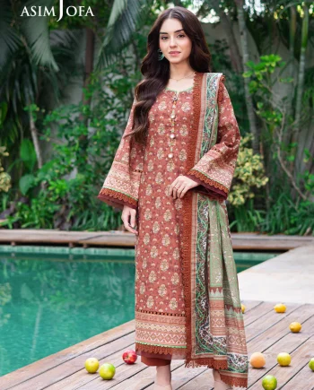 Asim Jofa Lawn Printed Stitched Suit Latest Collection 2023