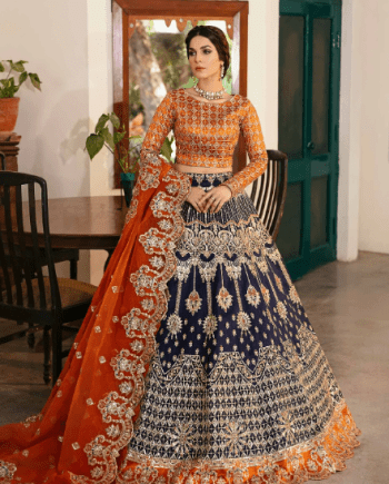 Rust Orange Bridal Lehenga