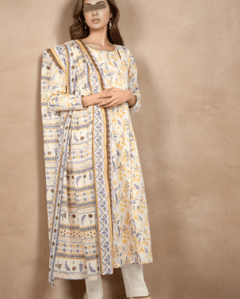 Cream Pakistani Lawn Suit