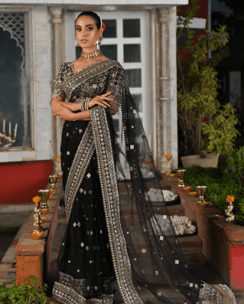 Black Colour Party Wear Saree