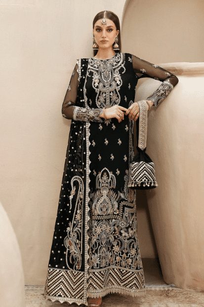 Afrozeh Black Reshma Shehnai Wedding Formals 24