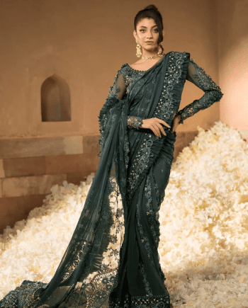 Dark Green Saree