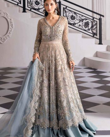 Maria B BD 3002 Custom Stitched Maxi Front View