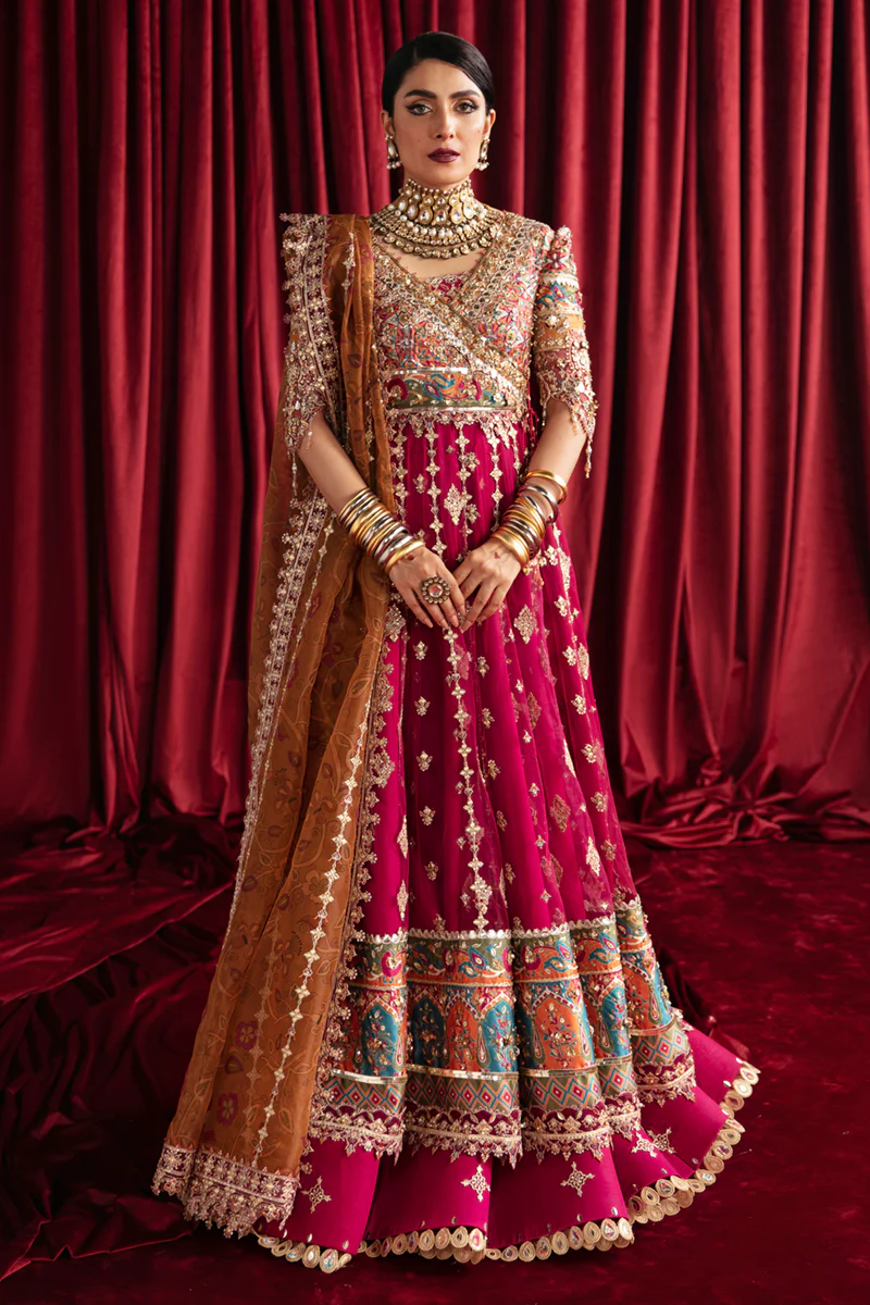 Buy Qalamkar HR-04 Leela Pink Maxi Dress  Pakistani long Maxi