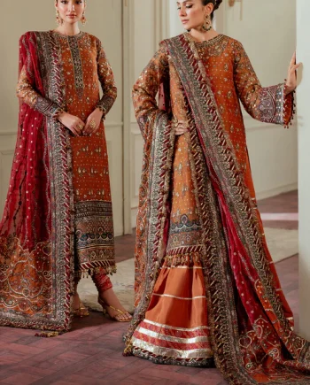 Baroque PK CH13-01 embroidered front view with handmade zari work