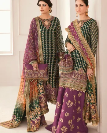 Baroque PK front view of mehndi dress for pre-wedding party