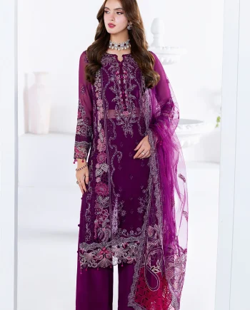 Salai Karai Pakistani chiffon dress SK-007 front view for USA customers