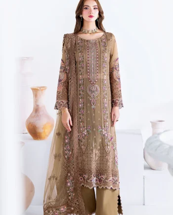 Salai Karai SK-011 chiffon embroidered dress front view USA