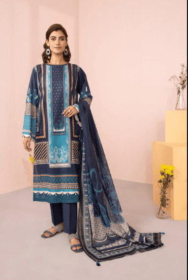 2 Pcs Printed Lawn Suit Latest Summer Collection 2022 (419)