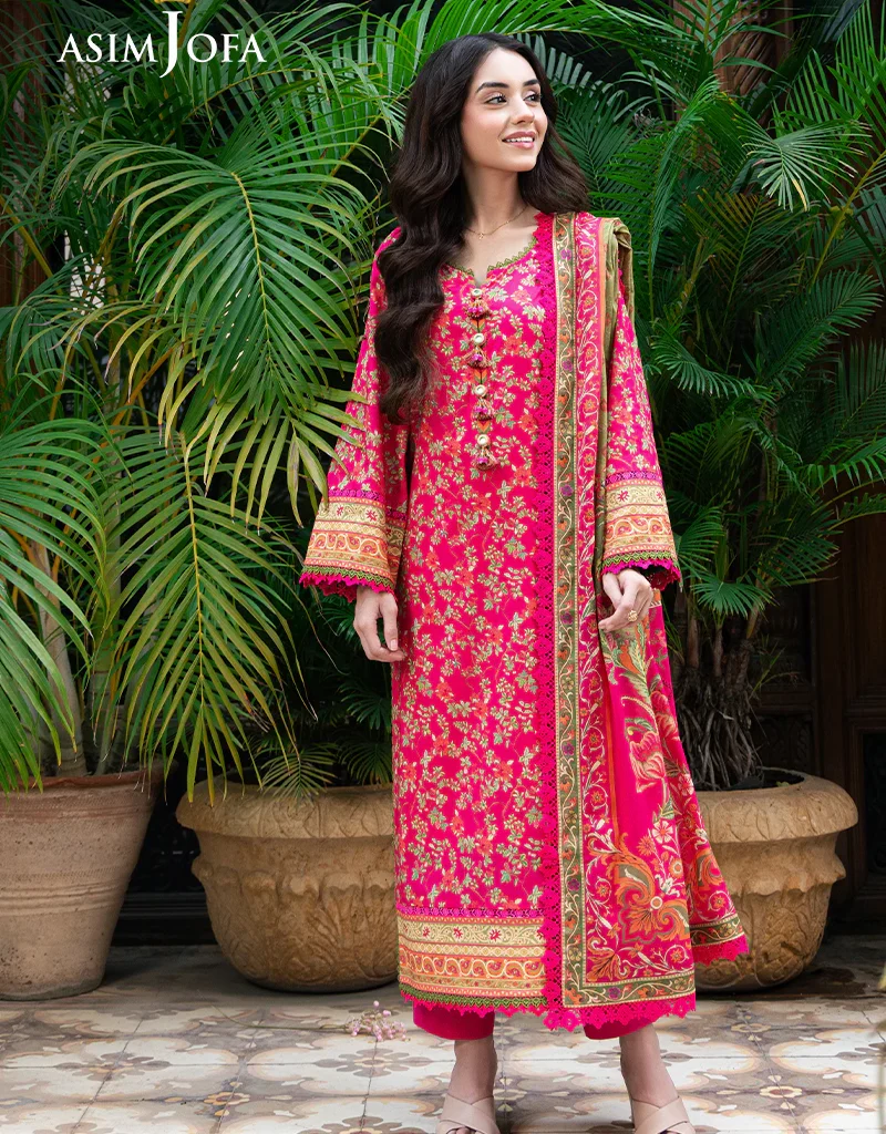 Asim Jofa AJUUB-24 3PCS PRINTED LAWN Dress Salai Karai