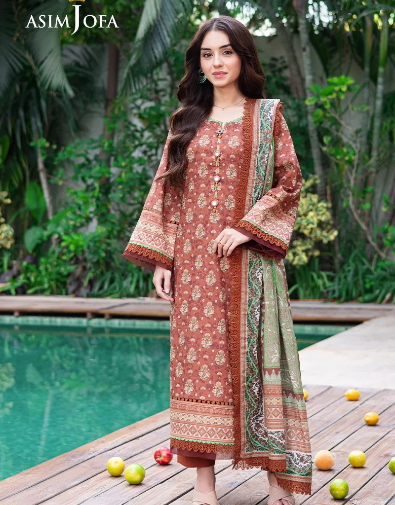 Asim Jofa Lawn Printed Stitched Suit Latest Collection 2023