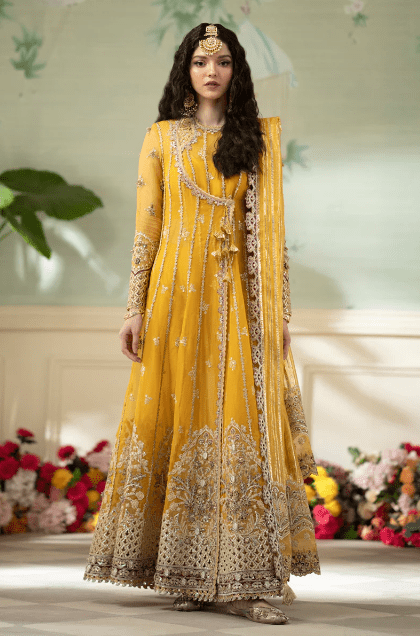 Mustard Organza Mehndi Collection 2025