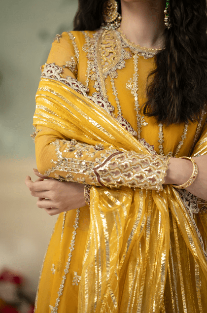 Alternative view of Mustard Organza Mehndi Collection 2025