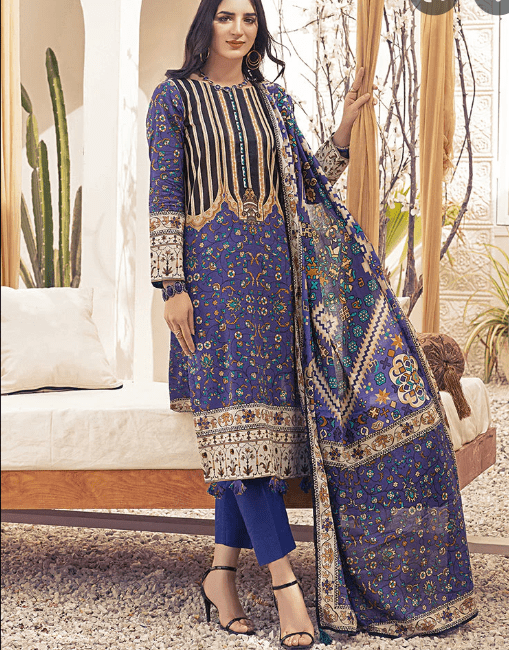 LAWN FORMAL WEAR PRINTED SUIT LATEST COLLECTION 2022 (101B)