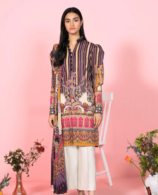 2 Pcs Printed Lawn Suit Latest Summer Collection 2022 (415)