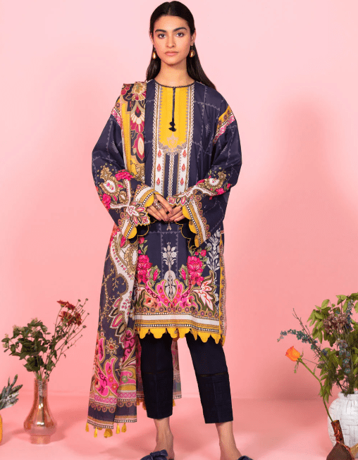 2 Pcs Embroidered Lawn Suit Latest Summer Collection 2022 (R45)