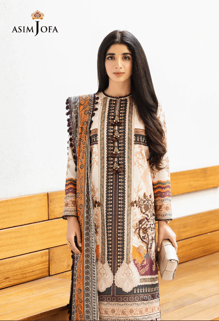 Asim Jofa Embroidered Stitched Lawn Suit AJRP-24