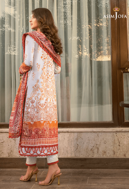 Alternative view of Asim Jofa Embroidered Stitched Lawn Suit AJRP-12