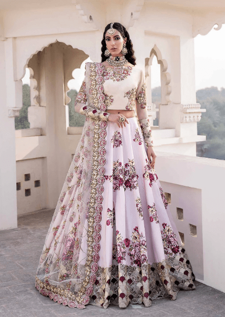 White Floral Lehenga Choli Latest Weeding Collection 2024