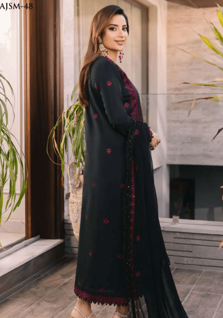 Alternative view of Asim Jofa Ajsm 48 Stitched embroidered Cotton dress Latest Collection 2023