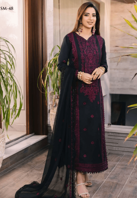 Asim Jofa Ajsm 48 Stitched embroidered Cotton dress Latest Collection 2023
