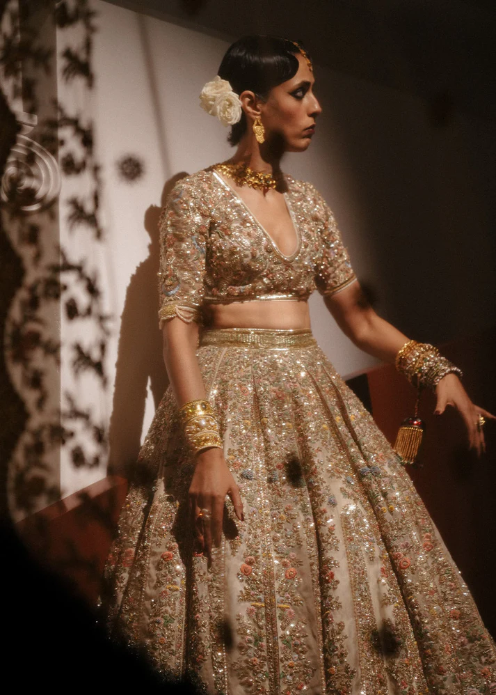 Alternative view of Luxury Party Wear Lehenga – Heavy Handmade Work & Custom Size Stitching USA