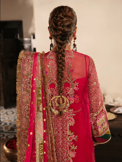 Alternative view of Party Wear Stitched Embroidered Organza Shalwar Kameez Dress