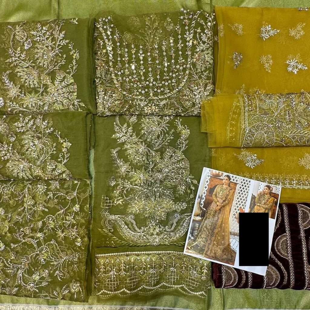 Alternative view of Party Wear Stitched Embroidered Lehenga Mehndi Collection 2025