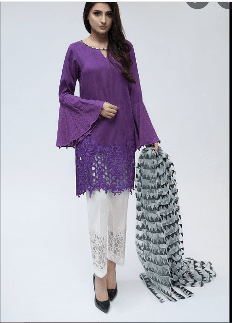 Maria b purple lawn stiched suit