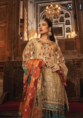 Alternative view of MARIA B EMBROIDERED STICHED 48 SIZE SUIT