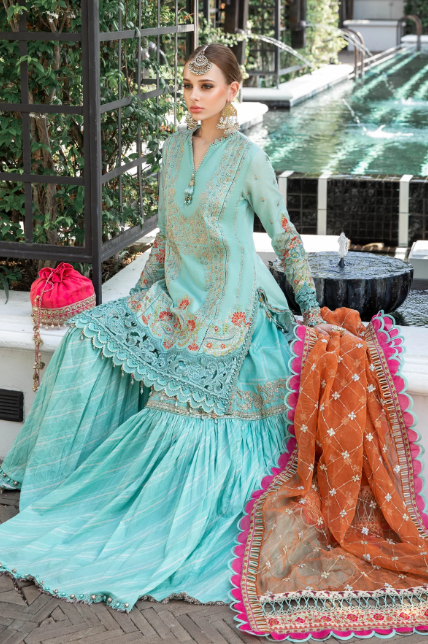 Alternative view of Maria B EL-23-05-Sea Green Lawn Stitched Dress Latest Collection 2023