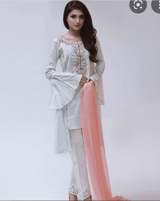 Maria B White lawn embroidered stiched suit