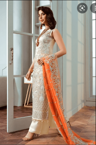 Alternative view of PARTY WEAR CHIFFON SEA BREEZE COLOUR DRESS