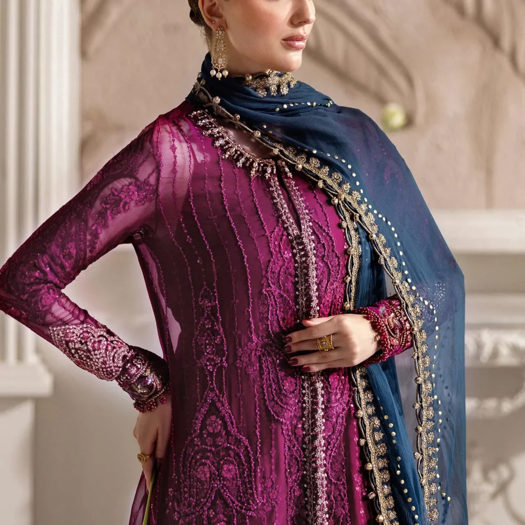 Alternative view of Maria B MPC-25-102 Chiffon Dress | Luxury Collection USA – Salai Karai