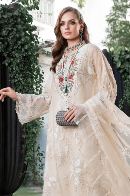 Alternative view of Maria B EL-23-01-Cream Lawn Embroidered Dress Eid Collection 2023