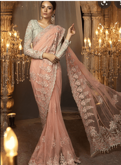 Alternative view of MARIA B STICHED SAREE B41404