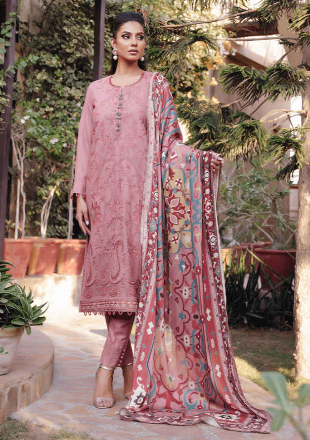 WINTER LEATHER PEACH FABRIC SALWAR KAMEEZ LATEST WINTER COLLECTION 3