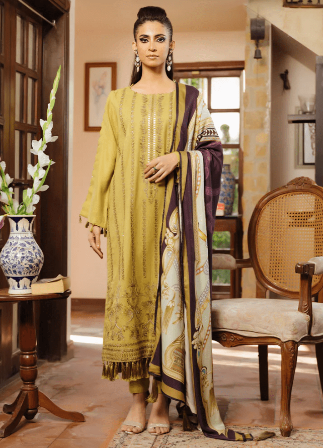 WINTER LEATHER PEACH FABRIC SALWAR KAMEEZ LATEST WINTER COLLECTION 4