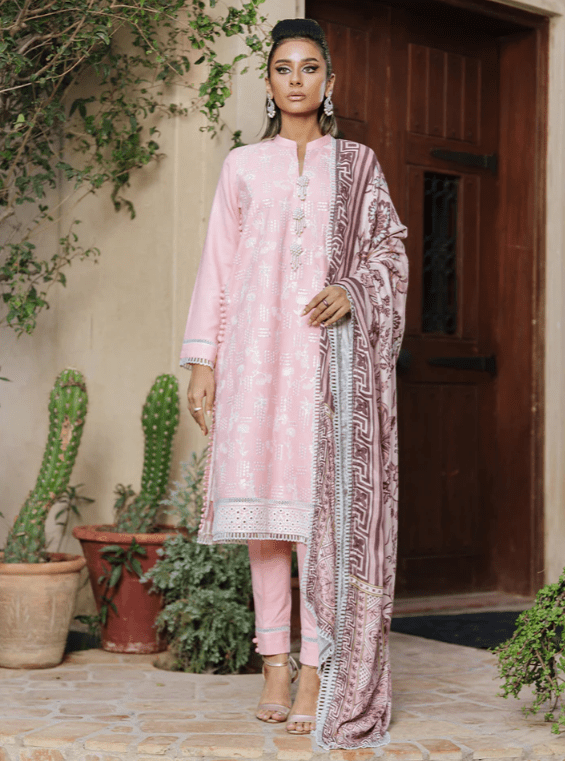 WINTER LEATHER PEACH FABRIC SALWAR KAMEEZ LATEST WINTER COLLECTION 9